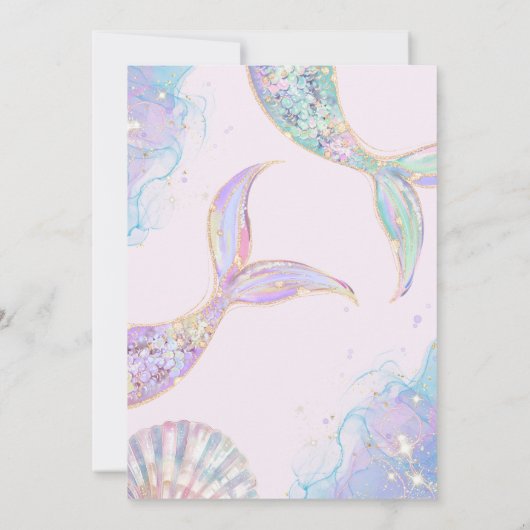 Oneder het Zee 1e verjaardag meisje uitnodiging (Achterkant)