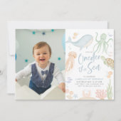 Oneder het Zee 1e Verjaardag onder het Zee Foto Kaart (Voorkant)