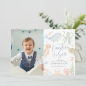 Oneder het Zee 1e Verjaardag onder het Zee Foto Kaart (Staand voorkant)