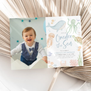 Oneder het Zee 1e Verjaardag onder het Zee Foto Kaart