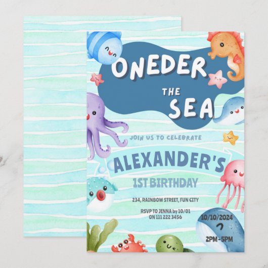 Oneder het Zee 1e Verjaardag Onder het Zee Kaart (Voorkant / Achterkant)