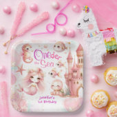 ONEder Het Zee 1e Verjaardag Schattige Meisje Roze Papieren Bordje (Feest)