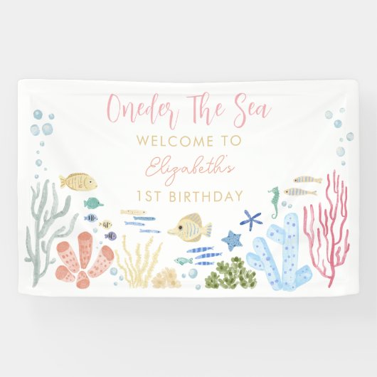 Oneder Het Zee 1e Verjaardag Spandoek (Horizontaal)