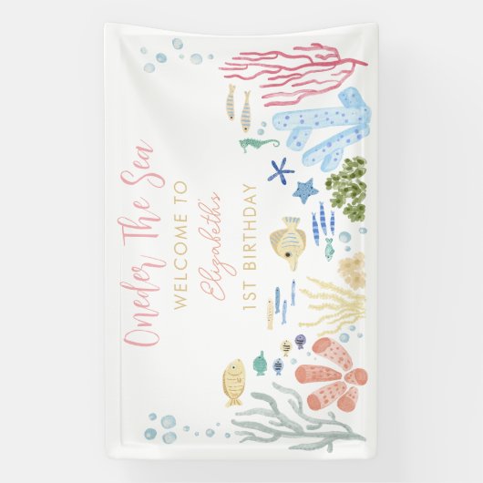 Oneder Het Zee 1e Verjaardag Spandoek (Verticaal)