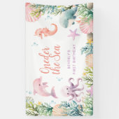 Oneder Het Zee 1e Verjaardags Meisje Spandoek (Verticaal)