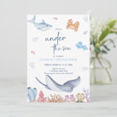 ONEder Het Zee 1e Verjaardagsfeest Kaart (Staand voorkant)