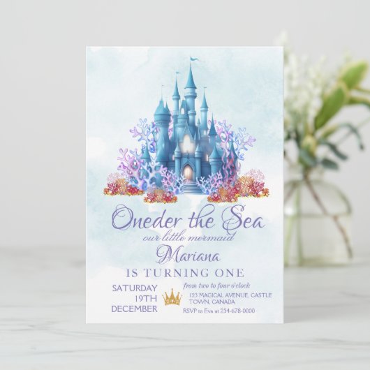 Oneder Het Zee 1e verjaardagsfeest Kaart (Staand voorkant)