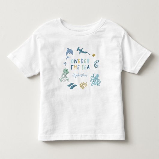 Oneder Het Zee 1e Verjaardagsjongen Kinder Shirts (Voorkant)