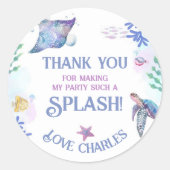 ONEder Het Zee! 1e Verjaardagsklasse Ronde Sticker (Voorkant)