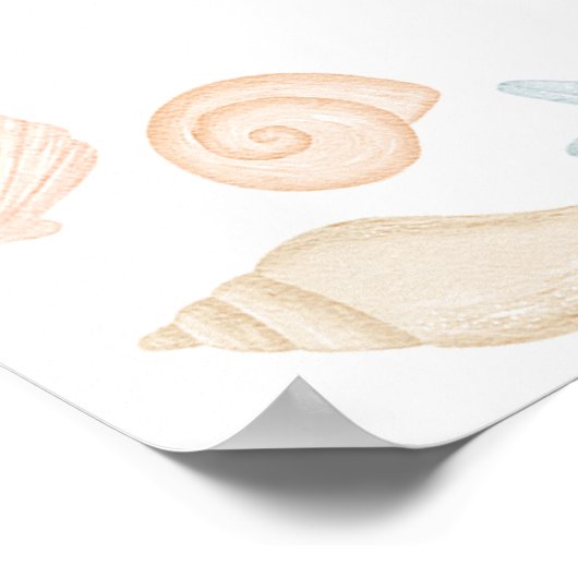 Oneder Het Zee Baby shower 24x36" Welkomstbord Poster (Hoek)