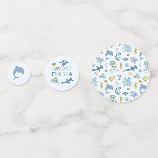 ONEder het Zee Boy 1e Verjaardag Confetti (Achterkanten)