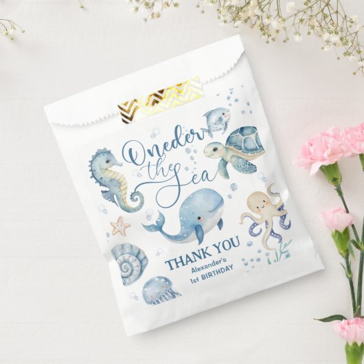 ONEder Het Zee Boy 1e Verjaardag Schattige Blue Oc Bedankzakje (Gezegeld)