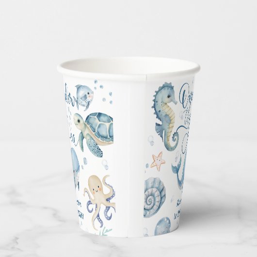 ONEder Het Zee Boy 1e Verjaardag Schattige Blue Oc Papieren Bekers (Rechts)