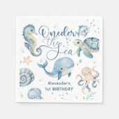 ONEder Het Zee Boy 1e Verjaardag Schattige Blue Oc Servet (Voorkant)