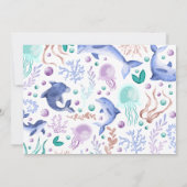 Oneder het Zee Dolfijn Retro Eerste Verjaardag Fot Kaart (Achterkant)