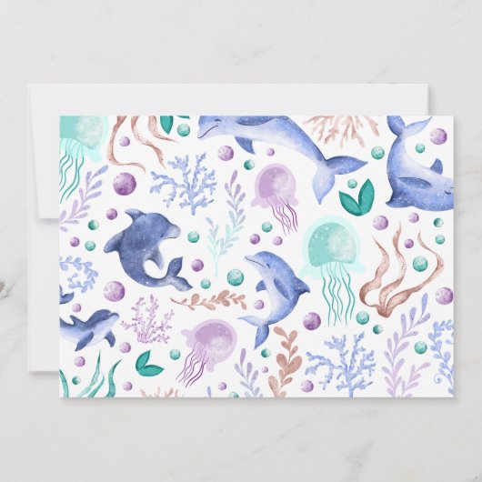 Oneder het Zee Dolfijn Retro Eerste Verjaardag Fot Kaart (Achterkant)