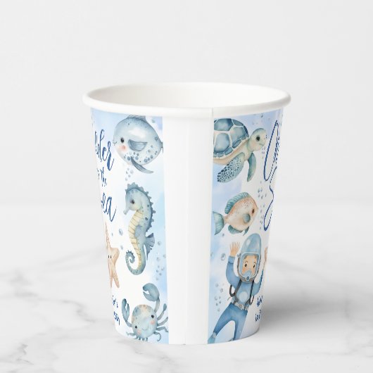 ONEder Het Zee | Jongen 1e verjaardag Schattigee O Papieren Bekers (Rechts)