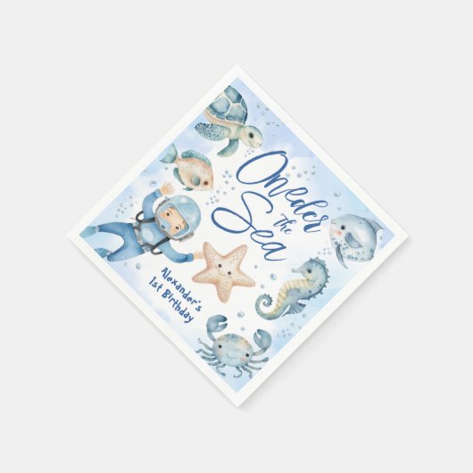 ONEder Het Zee | Jongen 1e verjaardag Schattigee O Servet (Hoek)