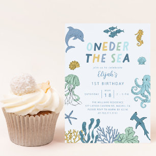 ONEder Het Zee Jongen 1e Verjaardagsfeestje Kaart