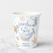 ONEder Het Zee! Jongen Schattigee Oceaan 1e verjaa Papieren Bekers (Voorkant)
