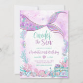 Oneder het Zee kleine zeemeermin eerste 1e verjaar Kaart (Voorkant)