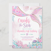 Oneder het Zee kleine zeemeermin eerste 1e verjaar Kaart (Voorkant)