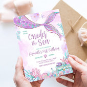 Oneder het Zee kleine zeemeermin eerste 1e verjaar Kaart