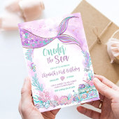 Oneder het Zee kleine zeemeermin eerste 1e verjaar Kaart