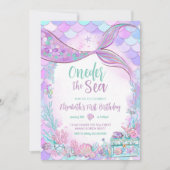 Oneder het Zee kleine zeemeermin eerste 1e verjaar Kaart (Voorkant)