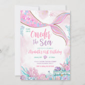 Oneder het Zee kleine zeemeermin eerste 1e verjaar Kaart (Voorkant)