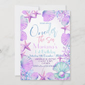 Oneder het Zee meisje verjaardagsfeestje Kaart (Voorkant)