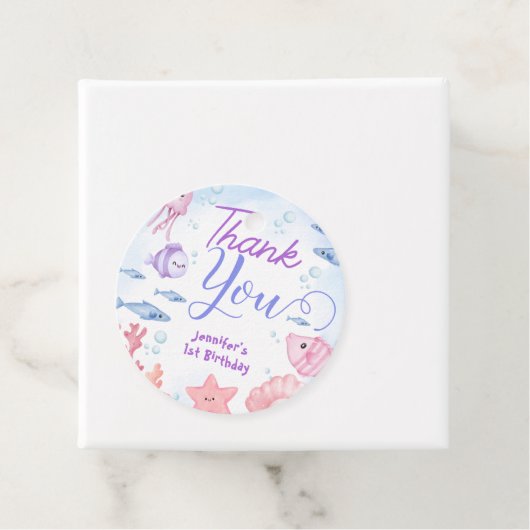 ONEder Het Zee Meisjes 1e Verjaardag Schattigee Oc Bedankjes Labels (In situ)