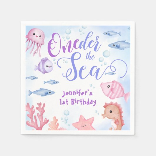 ONEder Het Zee Meisjes 1e Verjaardag Schattigee Oc Servet (Voorkant)