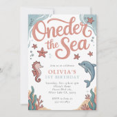 Oneder Het Zee Oceaan 1e Verjaardagsfeest Kaart (Voorkant)
