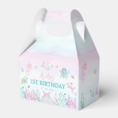 Oneder het Zee Ocean Animals 1st Birthday Bedankdoosjes (Achterkant)