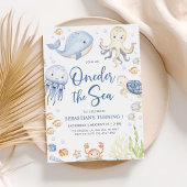 Oneder Het Zee Ocean Animals Boy 1st Birthday Kaart