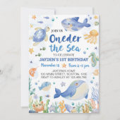 Oneder Het Zee Ocean Animals Boy Verjaardag Kaart (Voorkant)