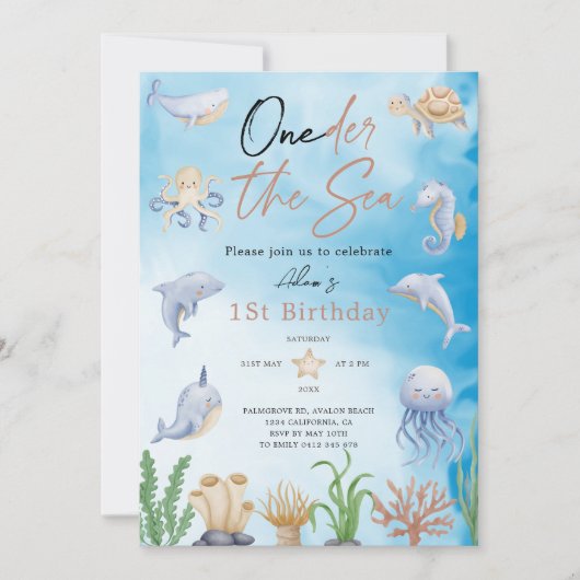 ONEder het Zee Onder het Zee 1e Verjaardag Kaart (Voorkant)