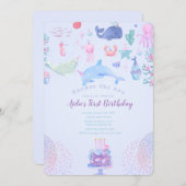 ONEder het Zee: Onder het Zee 1e Verjaardagsfeest Kaart (Voorkant / Achterkant)