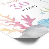 Oneder Het Zee Pastel Verjaardag Mijlpaal teken Poster (Hoek)
