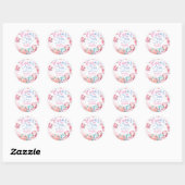 ONEder Het Zee! Roze Kleine Zeemeermin 1e Verjaard Ronde Sticker (Vel)