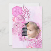 OneDer het Zee Roze Meisje Foto 1e Verjaardagsfees Kaart (Achterkant)