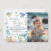 Oneder Het Zee Schattigee Oceaandieren Verjaardags Kaart (Voorkant)