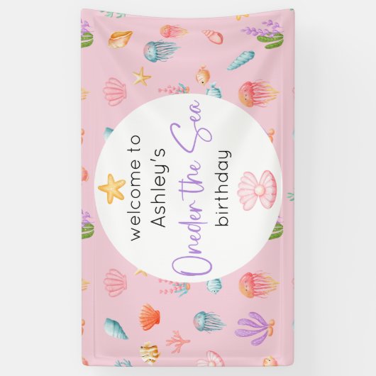 Oneder Het Zee Verjaardag Spandoek (Verticaal)