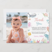 Oneder het Zee Verjaardagsfoto Dank u kaart (Voorkant)