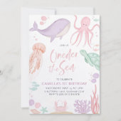 Oneder het Zee Verjaardagsuitnodiging Printable Un Kaart (Voorkant)