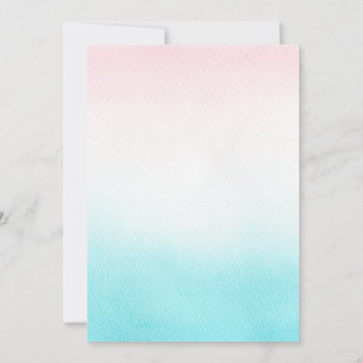 Oneder het Zee Waterverf Zeemeermin 1e Verjaardag Kaart (Achterkant)