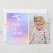 Oneder het Zee Whimsical Sparkly Mermaid Verjaarda Kaart (Voorkant)