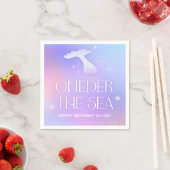 Oneder het Zee Whimsical Sparkly Mermaid Verjaarda Servet (Insitu)