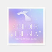 Oneder het Zee Whimsical Sparkly Mermaid Verjaarda Servet (Voorkant)